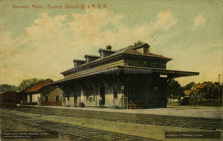 Postcard: Danvers, Massachusetts, Eastern Station Boston & Maine Railroad
